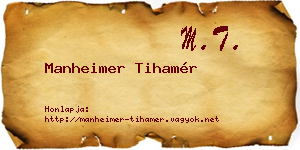 Manheimer Tihamér névjegykártya